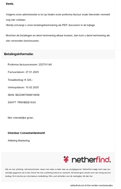 Spookaanmaning voorbeeld